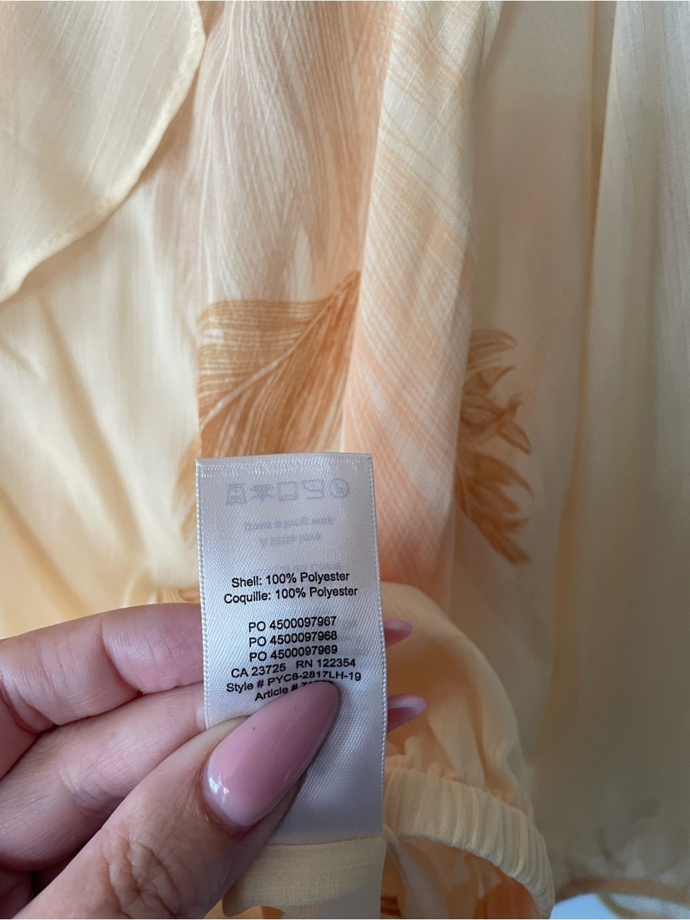 NEW Little Moon Aritzia Rosemary Blouse in Yellow Feather Print Ruffled Boho - Picture 8 of 8